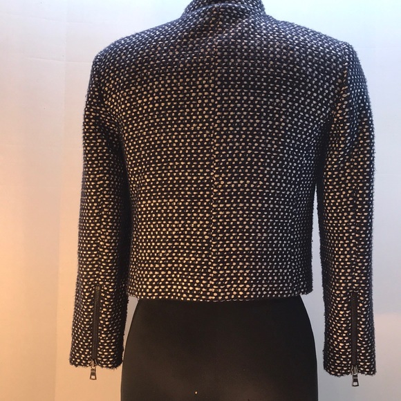 Ann Taylor Navy & White Tweed Jacket Size 0 - Picture 4 of 8